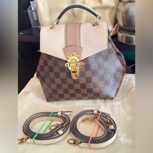 Authentic Louis Vuitton Clapton backpack Elegant Brown and Cream